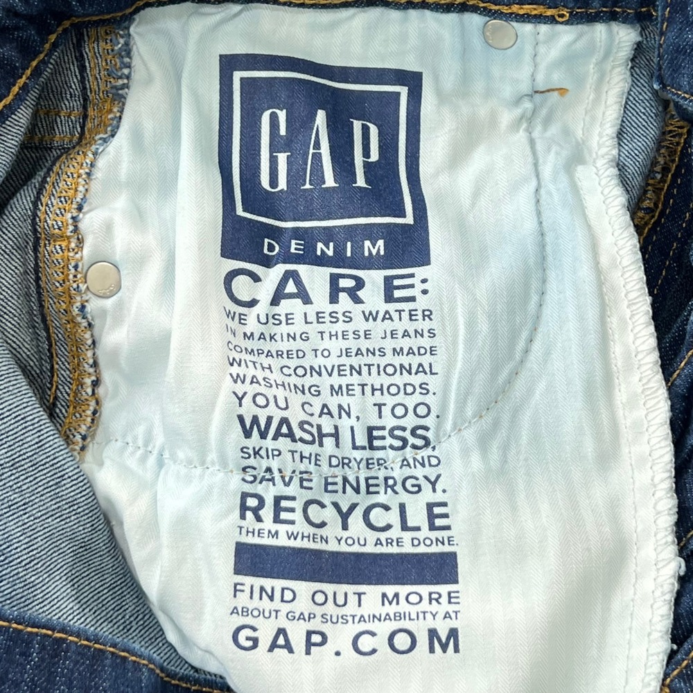 GAP Vintage Flare High Rise Jeans 31 12 Tall Dark Wash Rinsed Raw Hem Stretch - Picture 5 of 10